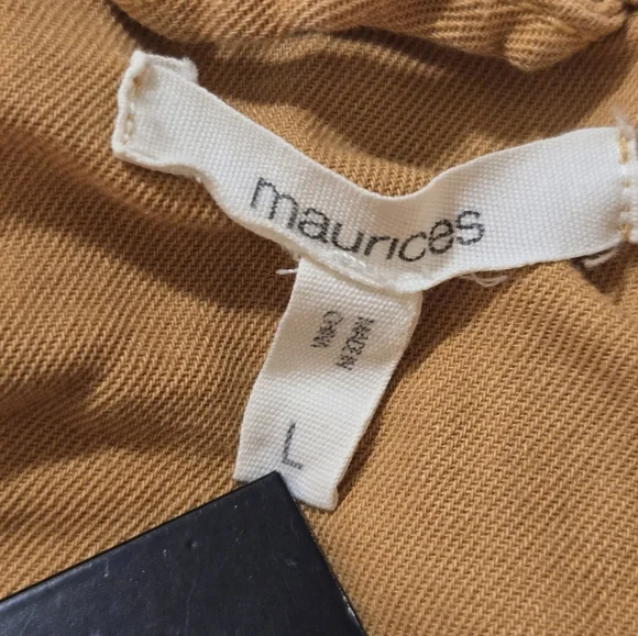 Maurices Mustard Yelllw Long Sleeve Lightweight Utility Jacket Size Large - Picture 7 of 8